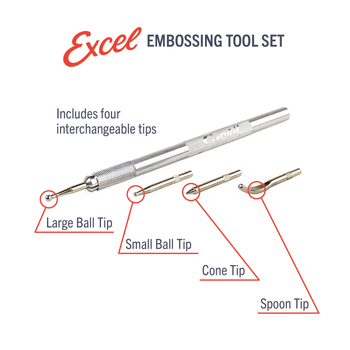 Excel Blades 30605 Embossing Tool Set Hobby Craft Tool for Modeling Made in USA