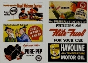 J & L Innovations 165 HO Scale Gas Station/Oil Billboard Signs 1950's Detail Kit