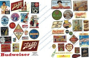 J & L Innovations 263 HO Scale Vintage Beer & Alcohol Signs 1940s-50s (44)