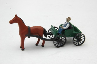 J & L Innovations 337 HO Scale Buggy/Horse & Driver Model Railroad Vehicle