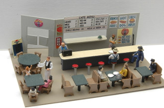 J & L Innovations 349 HO Scale Cafe/Diner Interior Detail Set Model Railroad