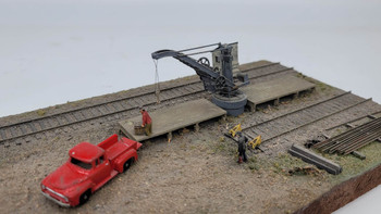 J & L Innovations 391 HO Scale Brownhoist Pillar Crane & Dock Laser-Cut Building