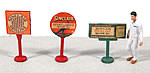 J & L Innovations 466 HO Scale Vintage Gas Station Curb Signs Sinclair