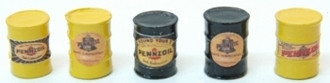 J & L Innovations 578 HO Scale Custom Oil Barrels Pennzoil Black/Yellow (5)