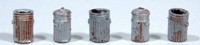 J & L Innovations 718 HO Scale Custom Garbage Cans/Painted & Rusted(5)