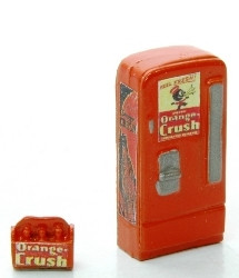 J & L Innovations 743 HO Scale Custom Upright Soda Machine/Case Orange Crush