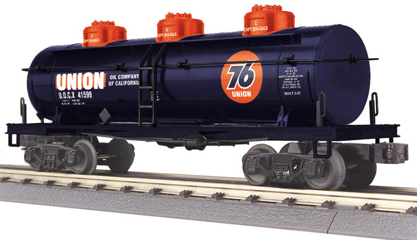 MTH 30-73662 O Gauge RailKing Union 76 3-Dome Tank Car Model Train Railroad Car