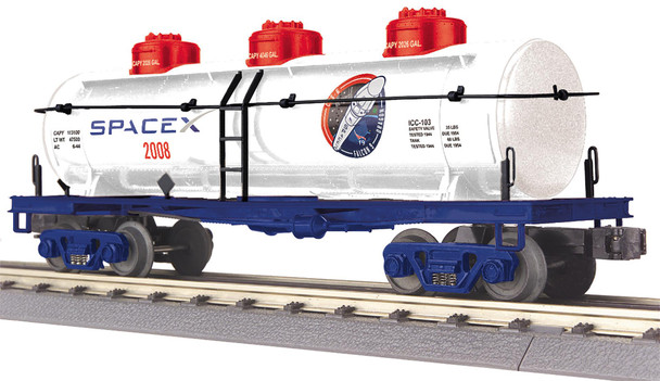 MTH 30-73664 O Gauge RailKing SpaceX 3-Dome Tank Car Model Train Railroad Car