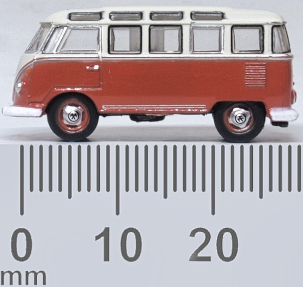 Oxford Diecast NVWS001 N Scale Volkswagen T1 Samba Bus Sealing Wax Red/Beige
