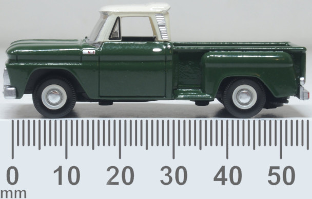 Oxford Diecast 87CP65008 HO Scale 1965 Chevrolet Stepside Pickup Dark Green 1:87