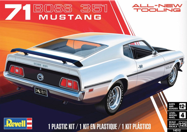 Revell 1:25 Scale 1971 Ford Mustang Boss 351 Plastic Model Kit 14512
