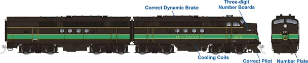 Rapido 53031 HO Scale Reading FT A+B Set #256A/256B (Analog DC)