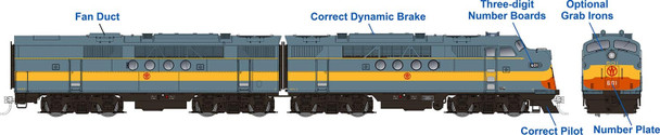 Rapido 53526 HO Scale New York Ontario & Western FT A+B #808A/808B (DCC/Sound)