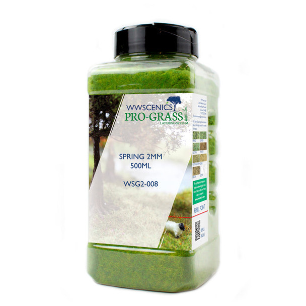 WWScenics WSG2-008 All Scale 2mm Spring Static Grass 500ml Canister