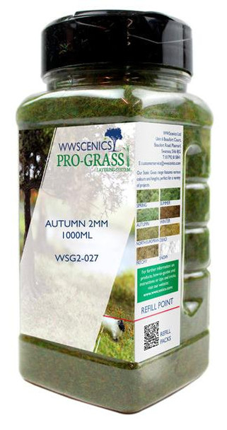 WWScenics WSG2-009 All Scale 2mm Spring Static Grass 1000ml Canister