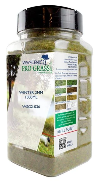 WWScenics WSG2-036 All Scale 2mm Winter Static Grass 1000ml Canister