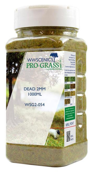WWScenics WSG2-054 All Scale 2mm Dead Static Grass 1000ml Canister