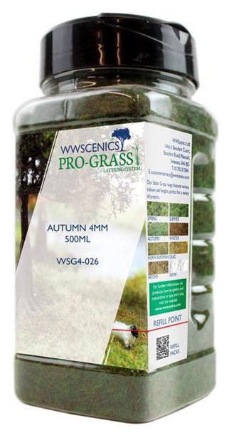 WWScenics WSG4-026 All Scale 4mm Autumn Static Grass 500ml Canister