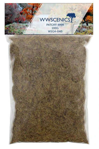 WWScenics WSG4-040 All Scale 4mm Patchy Static Grass 100g Refill
