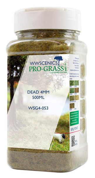 WWScenics WSG4-053 All Scale 4mm Dead Static Grass 500ml Canister