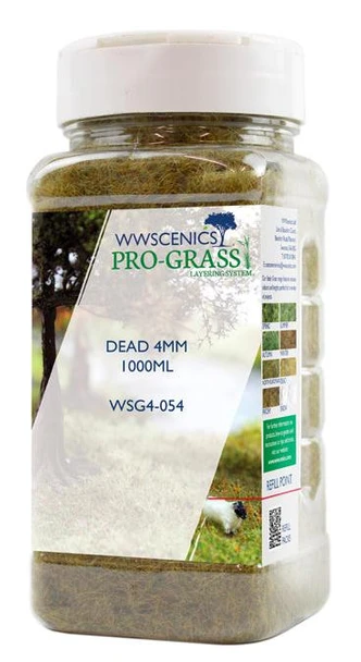 WWScenics WSG4-054 All Scale 4mm Dead Static Grass 1000ml Canister