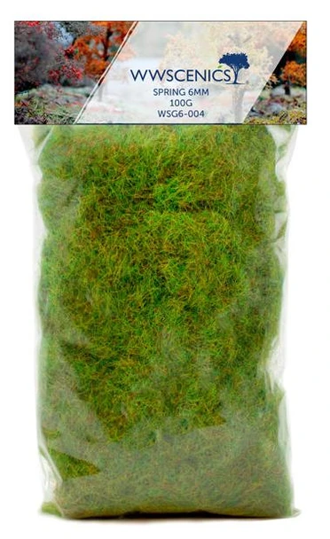 WWScenics WSG6-004 All Scale 6mm Spring Static Grass 100g Refill