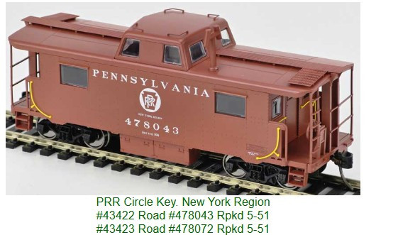 Bowser 43423 HO Scale Pennsylvania N8 Cabin Car Circle Keystone New York #478072