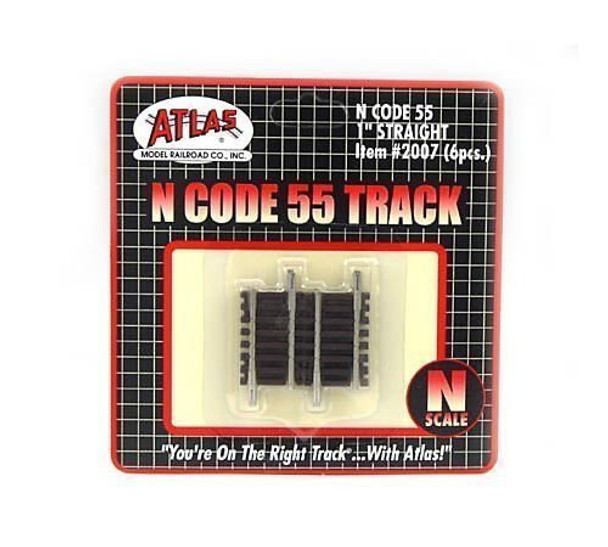 N Code 55 Nickel Silver 1" Straight Track (6) Atlas Trains