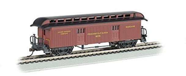 Bachmann 15302 HO Scale Baggage PRR Old-Time Car with Round-End Clerestory Roof
