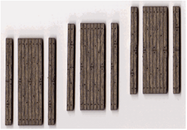 Blair Line LLC 114 HO Scale 1.75" Laser-Cut Stained Wood Grade Crossing (3)