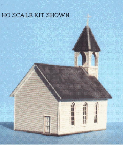 Blair Line LLC 169 HO Scale Laser-Cut Wood Church Kit Unassembled Wood Kit