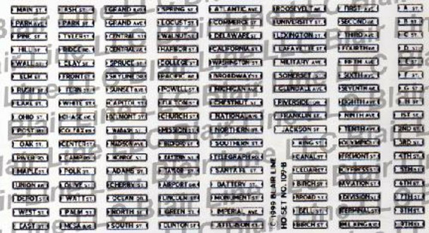 Blair Line LLC 109 HO Scale Street Signs