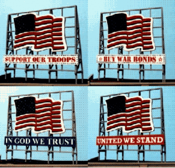 Blair Line LLC 2520 HO/S/O USA Flag Rooftop Sign