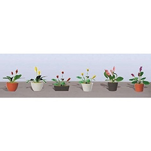 JTT Scenery 95570 FLOWER PLANTS POTTED ASSORTMENT 3, O-scale, 6/pk