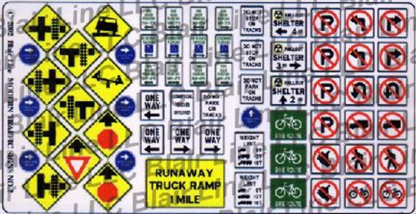 Blair Line LLC 047 N Scale Modern Traffic Signs