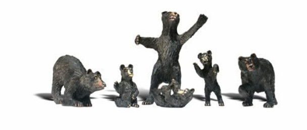 Woodland Scenics A1885 HO Scale Black Bears (6)