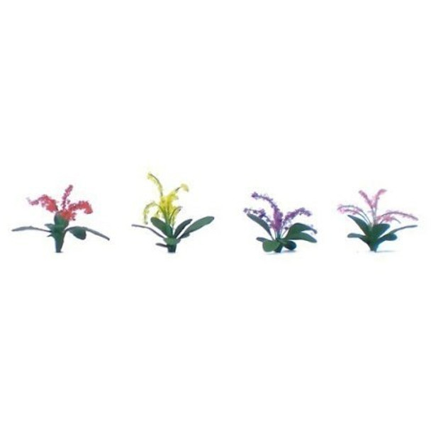 JTT Scenery 95508 PETUNIAS 3/4" tall O-scale, Red, Pink, Yellow, Purple, 40/pk