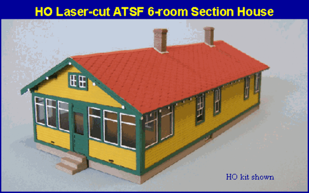 Blair Line LLC 194 HO Scale ATSF 6-Room Section House Kit Unassembled Wood Kit