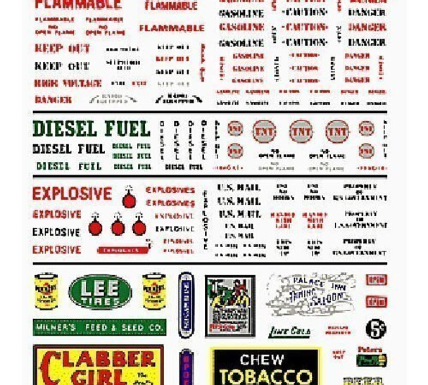 Woodland Scenics DT557 Data, Warning Labels and Commercial Signs