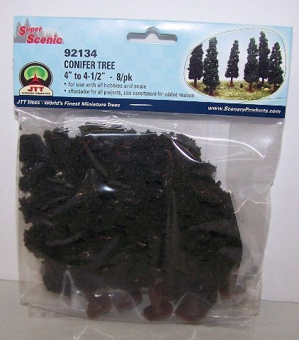 JTT Scenery 92134 Conifer 4-1/4" To 4-5/16" Super Scenic Trees (8)