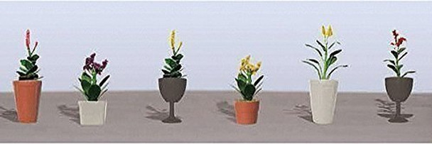 JTT Scenery 95571 HO Scale Flower Plants Potted Assortment 4 (6)