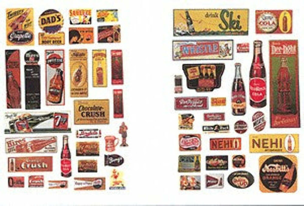 JL Innovative 606 N Scale 1940s-50s Uncommon/Unusual Softdrink Signs/Posters