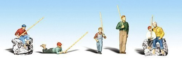 Woodland Scenics HO Scale Scenic Accents Figures/People Set Gone Fishing (6)