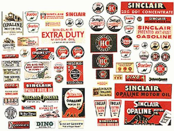 JL Innovative 486 HO Scale Vintage Gas Station Signs Sinclair 1930's - 50's