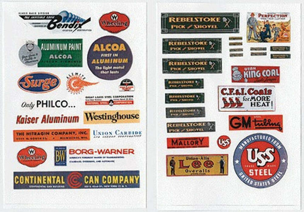 JL Innovative 292 HO Scale Industrial Signs 1940s-50s