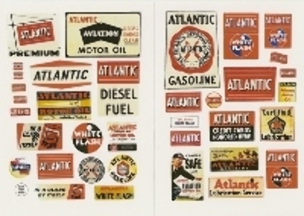 JL Innovative 236 HO Scale Vintage Gas Station Signs Atlantic