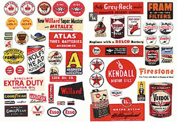 JL Innovative 284 HO Scale Gas Station/Oil Signs 1930's - 60's
