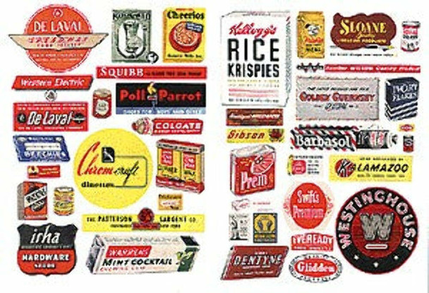 JL Innovative 282 HO Scale Consumer Product Signs 1940's-50's