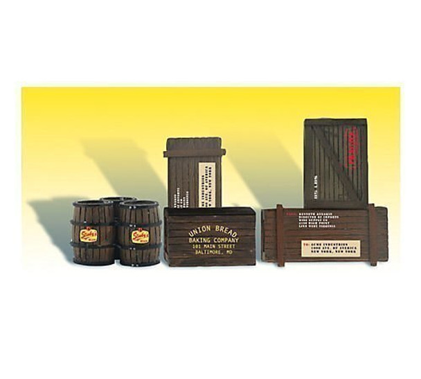 Woodland Scenics A2564 G Scale Wooden Crates and Barrels