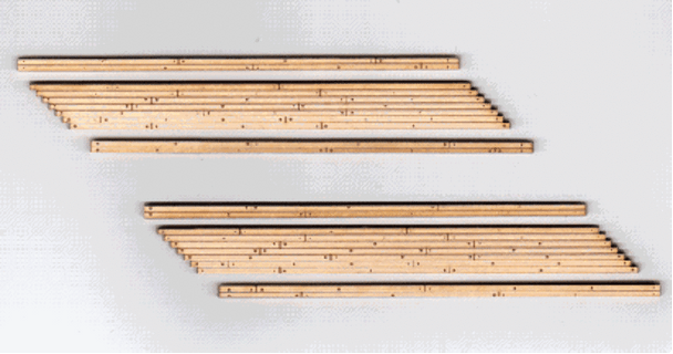 Blair Line LLC 032 N Scale 2.56" Laser Cut Left Angled Wood Grade Crossings (2)